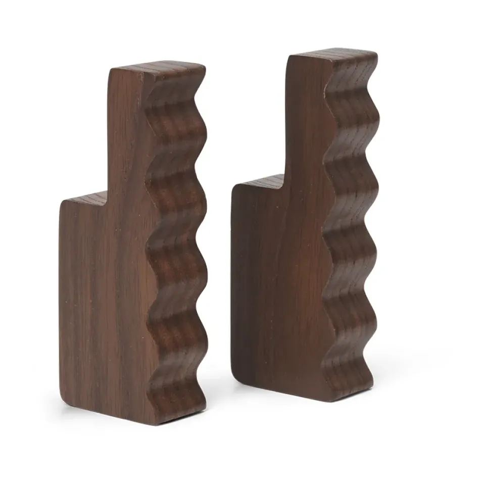 Ferm Living Clothes Hooks & Hangers*Unda hook 2-pack, Dark Brown