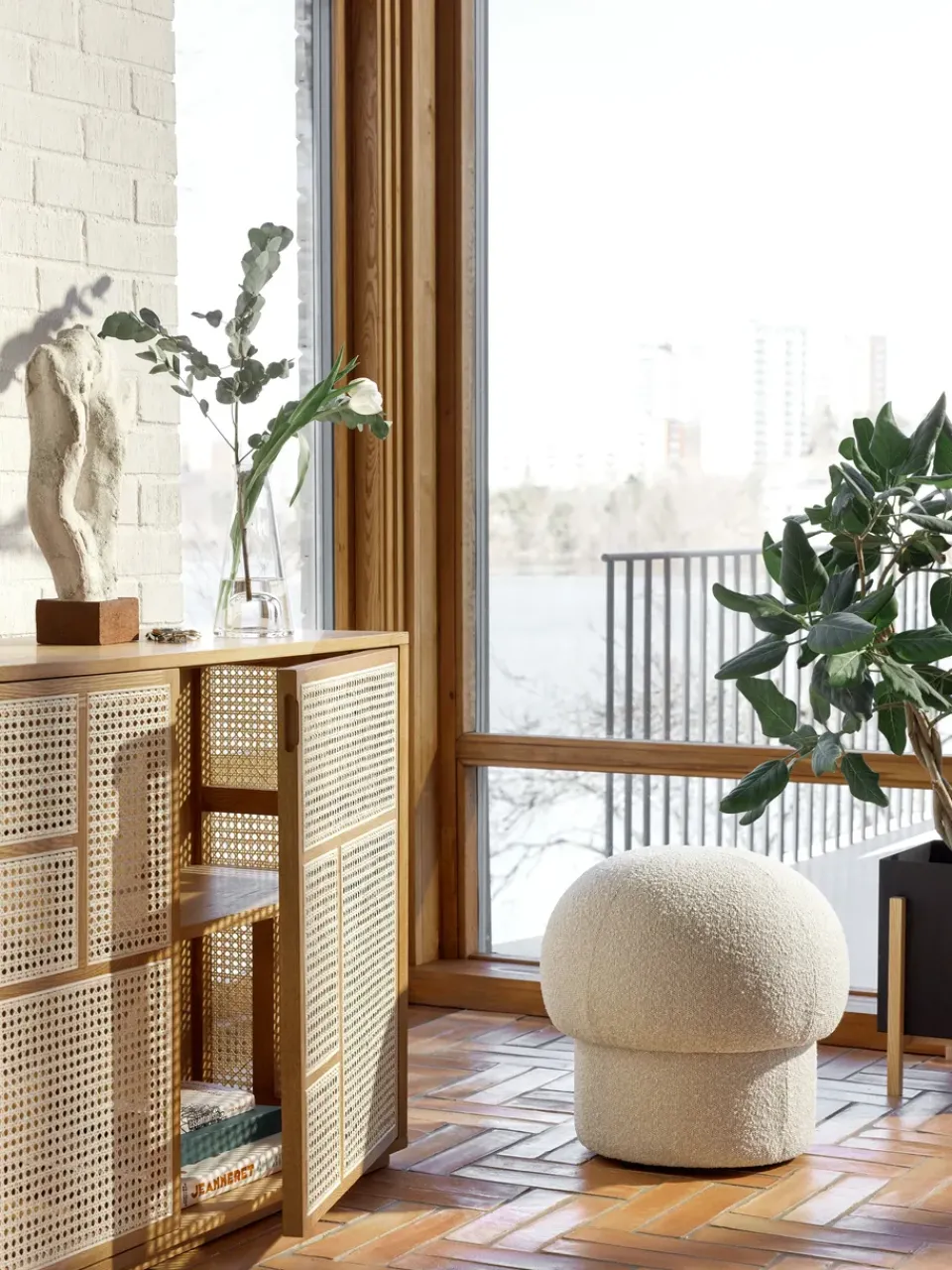 Design House Stockholm Sitting Poufs*Uno pouf Ø50 cm, Cream White