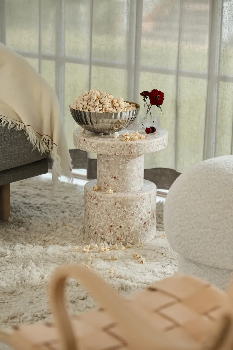 Design House Stockholm Sitting Poufs*Uno pouf Ø50 cm, Cream White