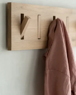 Ethnicraft Clothes Racks, Coat Stands & Hangers*Utilitile wall hanger clothes hanger, Lacquered oak-large Brown