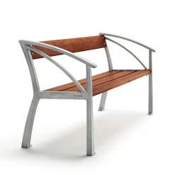Byarums bruk Garden Sofas & Garden Benches|Outdoor Lounge Furniture*Vasa sofa, Mahogany, raw aluminum stand BrownSilver-coloured