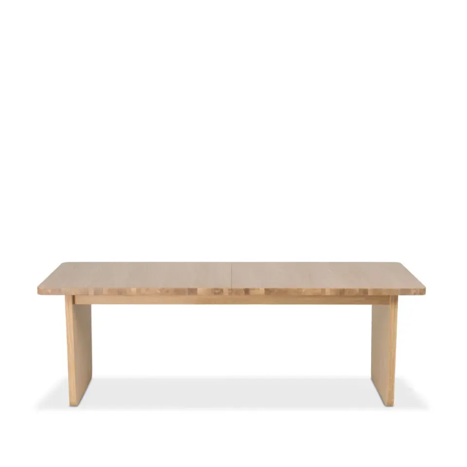 Mavis Dining Tables*Vaud dining table, White pigmented oak, 2 pcs inserts Brown