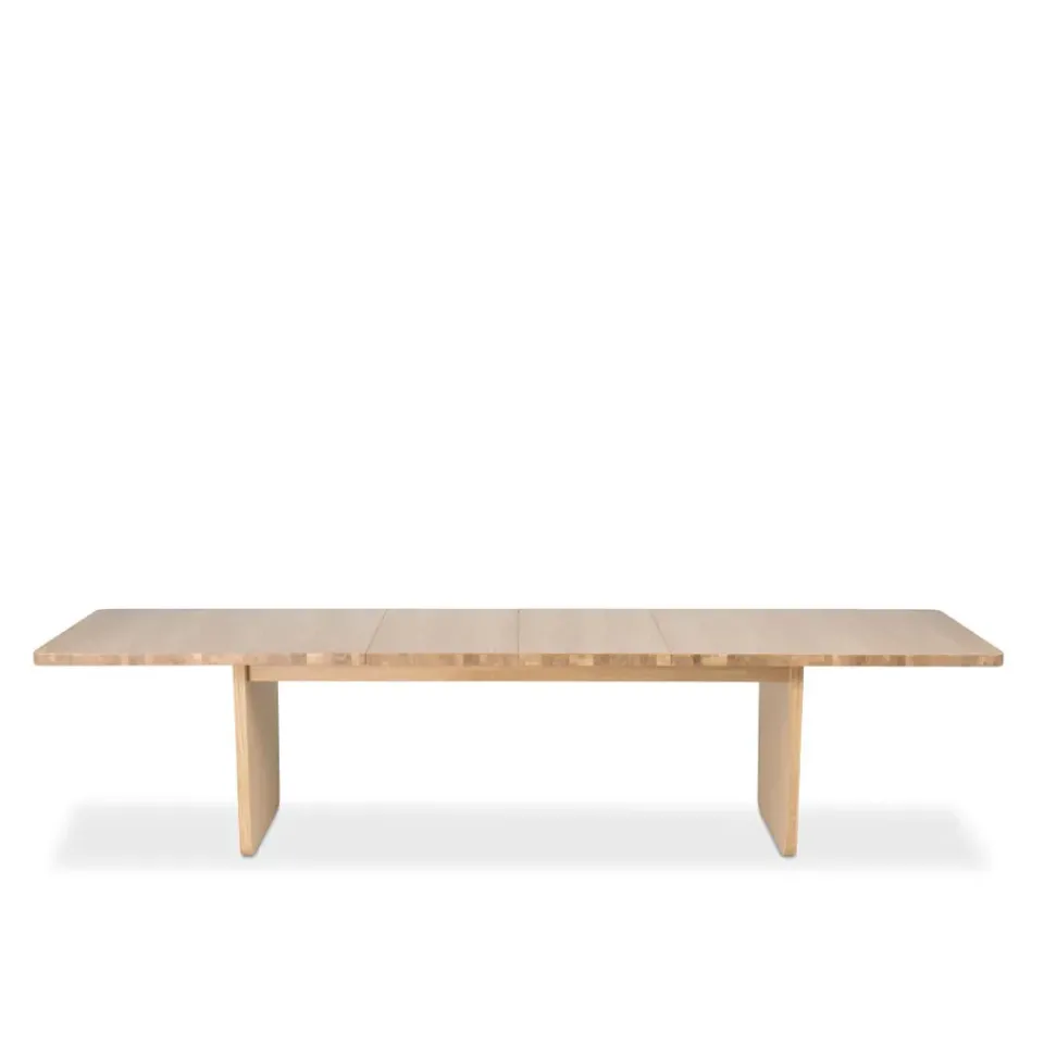 Mavis Dining Tables*Vaud dining table, White pigmented oak, 2 pcs inserts Brown