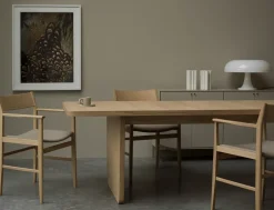 Mavis Dining Tables*Vaud dining table, White pigmented oak, 2 pcs inserts Brown