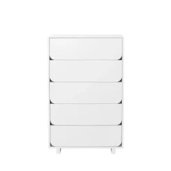 1898 Dressers & Drawer Units*Vidja high chest of draws, lacq. 5 box White