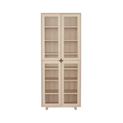 1898 Display & Glass Cabinets*Vidja hight display cabinet, White pigmented oak Beige