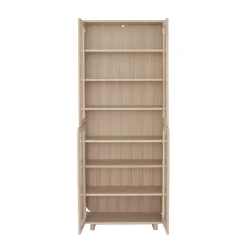 1898 Display & Glass Cabinets*Vidja hight display cabinet, White pigmented oak Beige