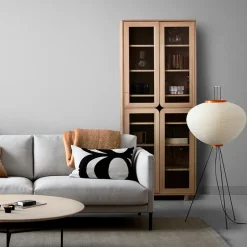 1898 Display & Glass Cabinets*Vidja hight display cabinet, White pigmented oak Beige