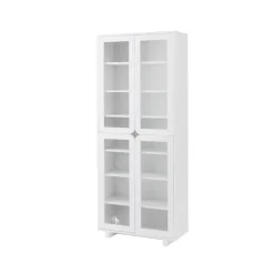 1898 Display & Glass Cabinets*Vidja hight display cabinet, lack White
