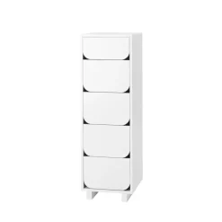 1898 Dressers & Drawer Units*Vidja narrow chest of draws 5 box, lacquered White