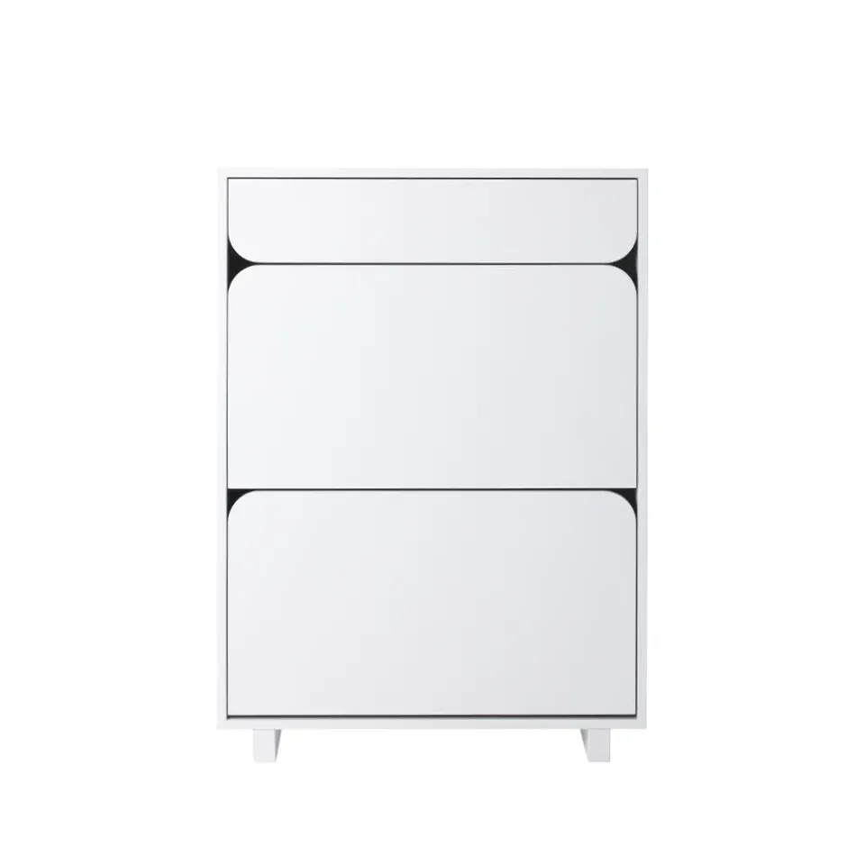 1898 Display & Glass Cabinets*Vidja shoe cabinet, lack. 2 fack+1 draw White
