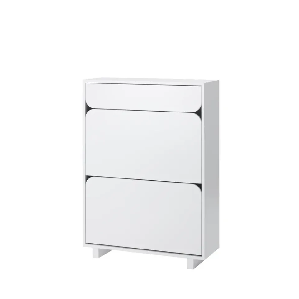 1898 Display & Glass Cabinets*Vidja shoe cabinet, lack. 2 fack+1 draw White
