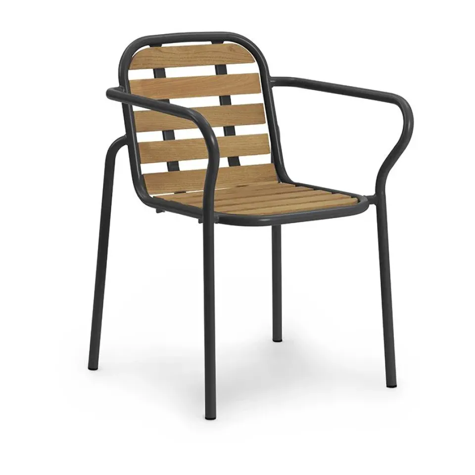 Normann Copenhagen Balcony Furniture*Vig Robinia armchair, Black