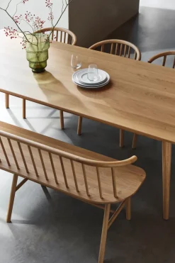 NJRD Sofas*VIOR bench with backrest, Lacquered oak Beige
