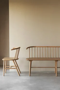 NJRD Sofas*VIOR bench with backrest, Lacquered oak Beige