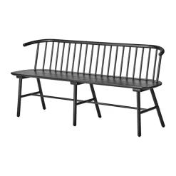 NJRD Sofas*VIOR bench with backrest, Black lacquered oak Beige