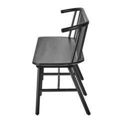 NJRD Sofas*VIOR bench with backrest, Black lacquered oak Beige