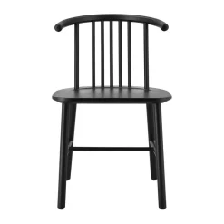 NJRD Chairs*VIOR dining chair, Black lacquered oak Beige