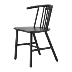 NJRD Chairs*VIOR dining chair, Black lacquered oak Beige
