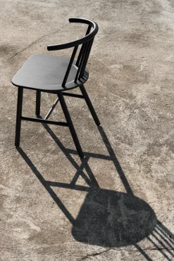 NJRD Chairs*VIOR dining chair, Black lacquered oak Beige