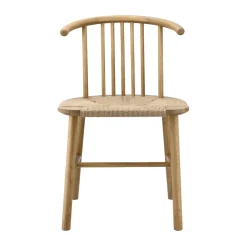 NJRD Chairs*VIOR dining chair wicker seat, Lacquered oak-nature Beige