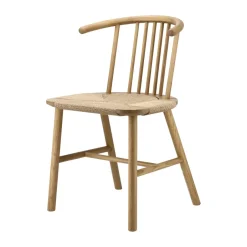 NJRD Chairs*VIOR dining chair wicker seat, Lacquered oak-nature Beige