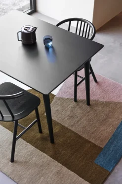 NJRD Dining Tables*VIOR dining table 90x120 cm, Black lacquered oak Beige