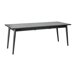 NJRD Dining Tables*VIOR dining table 90x200 cm, Black lacquered oak Beige