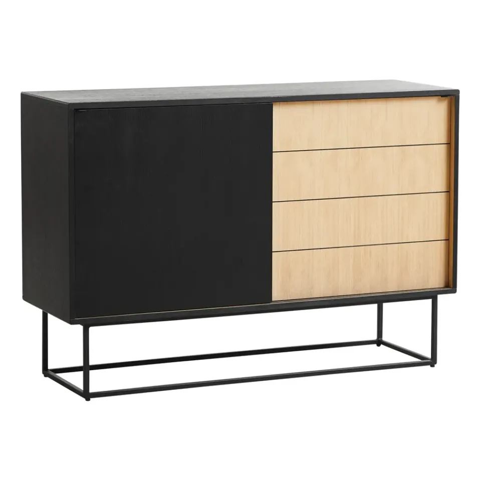 Woud Dressers & Sideboards*Virka side table, high 120 cm, Black oak BlackBeige