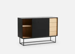 Woud Dressers & Sideboards*Virka side table, high 120 cm, Black oak BlackBeige