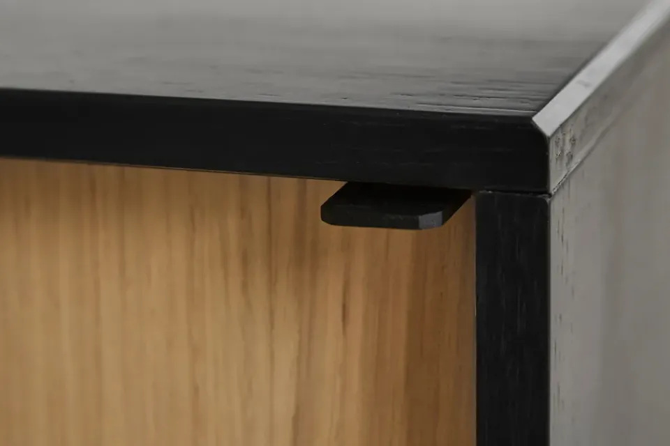 Woud Dressers & Sideboards*Virka side table, high 120 cm, Black oak BlackBeige