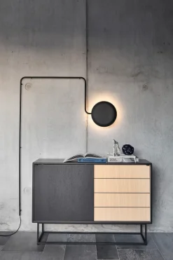 Woud Dressers & Sideboards*Virka side table, high 120 cm, Black oak BlackBeige