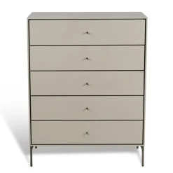 Mavis Dressers & Drawer Units*Volt chest of 5 drawers , Details in stainless steel Beige
