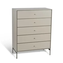 Mavis Dressers & Drawer Units*Volt chest of 5 drawers , Details in stainless steel Beige