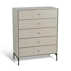 Mavis Dressers & Drawer Units*Volt chest of 5 drawers , Details in black Beige