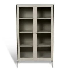 Mavis Display & Glass Cabinets*Volt display cabinet 130 cm , Details in stainless steel Beige