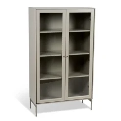 Mavis Display & Glass Cabinets*Volt display cabinet 130 cm , Details in stainless steel Beige