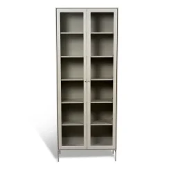 Mavis Display & Glass Cabinets*Volt display cabinet 190 cm , Details in stainless steel Beige