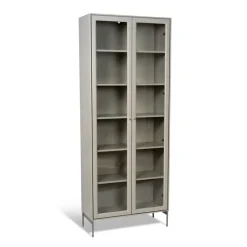 Mavis Display & Glass Cabinets*Volt display cabinet 190 cm , Details in stainless steel Beige