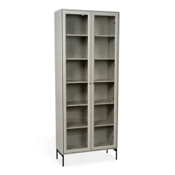 Mavis Display & Glass Cabinets*Volt display cabinet 190 cm , Details in black Beige