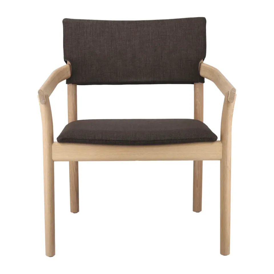 Gärsnäs Armchairs & Footstools*Vyn armchair upholstered back, Monocoat natural-Lido 46 Mole Brown