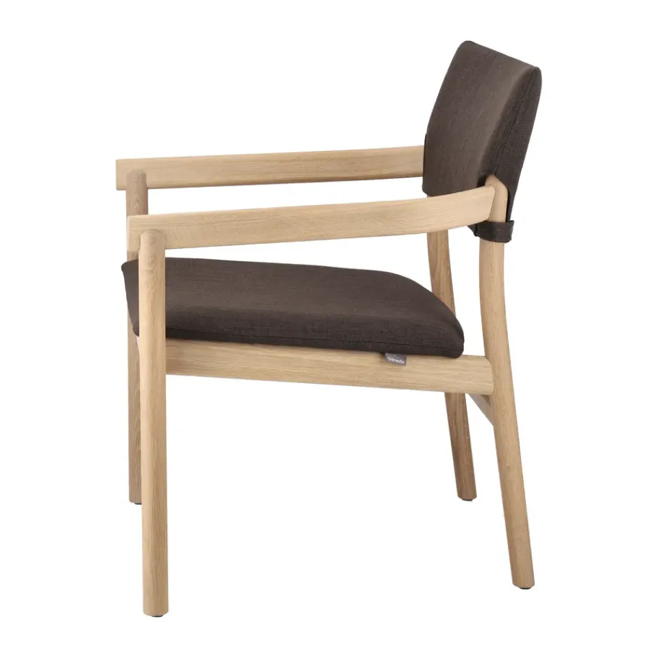 Gärsnäs Armchairs & Footstools*Vyn armchair upholstered back, Monocoat natural-Lido 46 Mole Brown