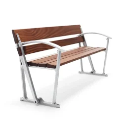 Byarums bruk Garden Sofas & Garden Benches|Outdoor Lounge Furniture*Waterloo sofa, Mahogany, raw aluminum stand BrownSilver-coloured