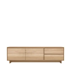 Ethnicraft T.V & Media Units|Dressers & Sideboards*Wave media unit 60x210 cm, Hardwax oiled oak Beige
