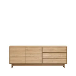 Ethnicraft Dressers & Sideboards*Wave sideboard, Oiled oak 2 doors 3 drawers Beige
