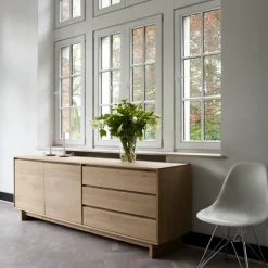 Ethnicraft Dressers & Sideboards*Wave sideboard, Oiled oak 2 doors 3 drawers Beige