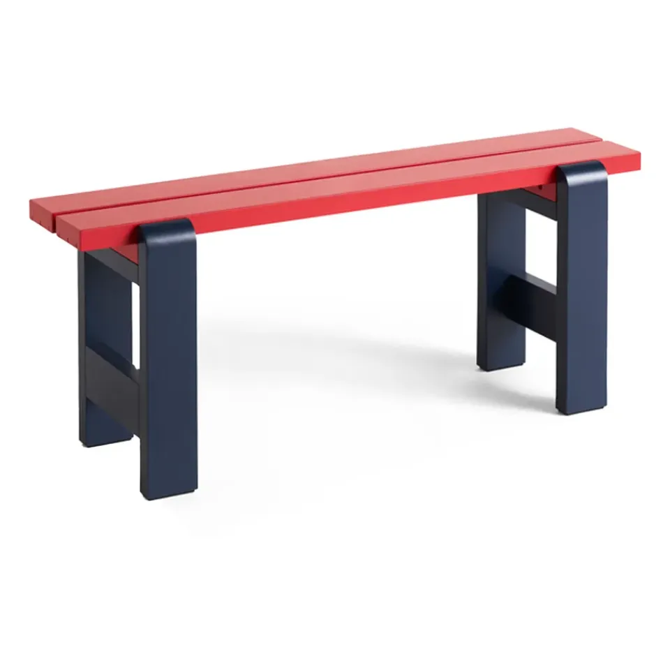 HAY Garden Sofas & Garden Benches*Weekday bench Duo 111x23 cm lacque pine, Wine -steel blue Red