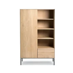 Ethnicraft Display & Glass Cabinets*Whitebird cabinet, Oiled oak-Black metal Beige