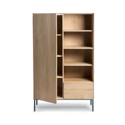 Ethnicraft Display & Glass Cabinets*Whitebird cabinet, Oiled oak-Black metal Beige