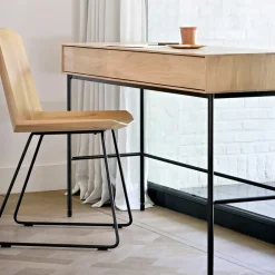Ethnicraft Desks*Whitebird desk 77x127 cm, Oak 2 doors Beige
